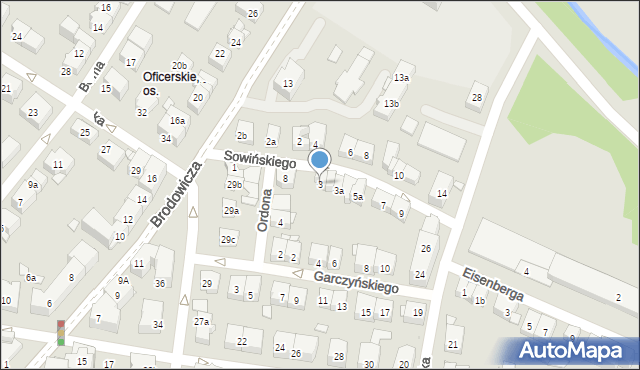 Kraków, Sowińskiego Józefa, gen., 3, mapa Krakowa