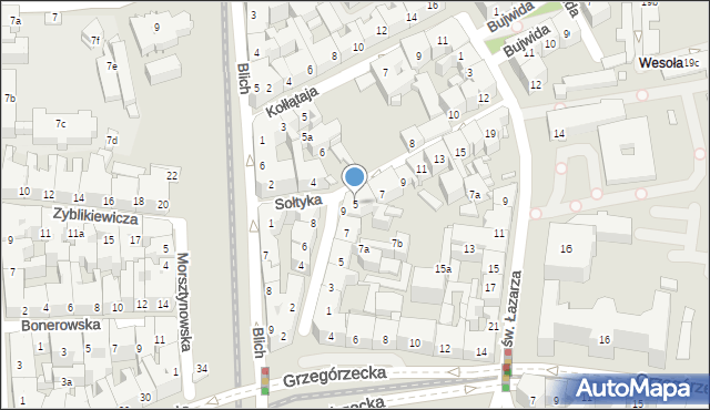 Kraków, Sołtyka, 5, mapa Krakowa