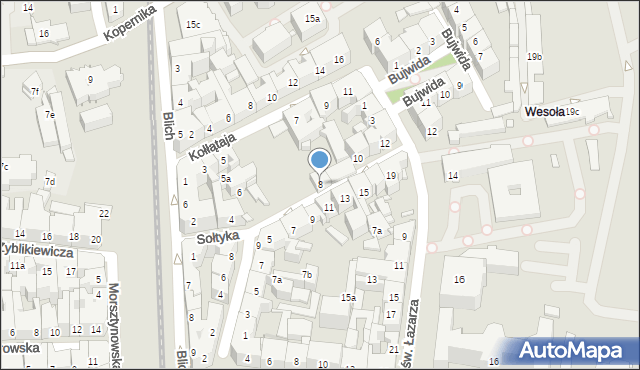 Kraków, Sołtyka, 8, mapa Krakowa