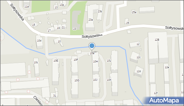Kraków, Sołtysowska, 10a, mapa Krakowa