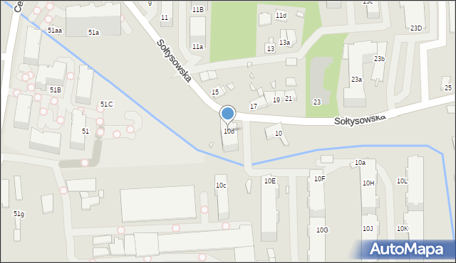 Kraków, Sołtysowska, 10d, mapa Krakowa