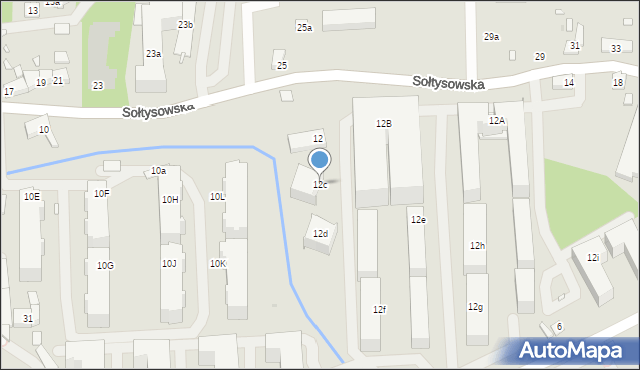 Kraków, Sołtysowska, 12c, mapa Krakowa