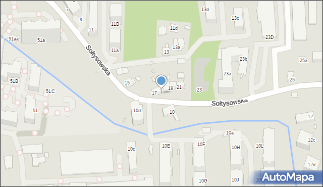 Kraków, Sołtysowska, 17a, mapa Krakowa