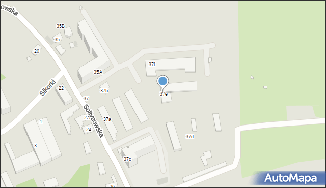 Kraków, Sołtysowska, 37e, mapa Krakowa