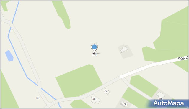 Krakowiany, Sosnowa, 58b, mapa Krakowiany