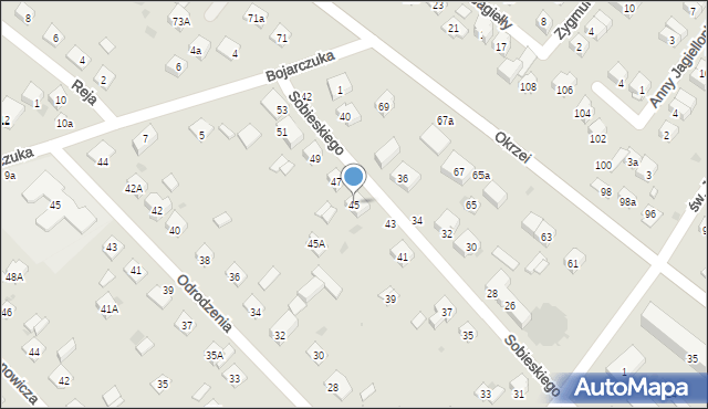 Krasnystaw, Sobieskiego, 45, mapa Krasnystaw
