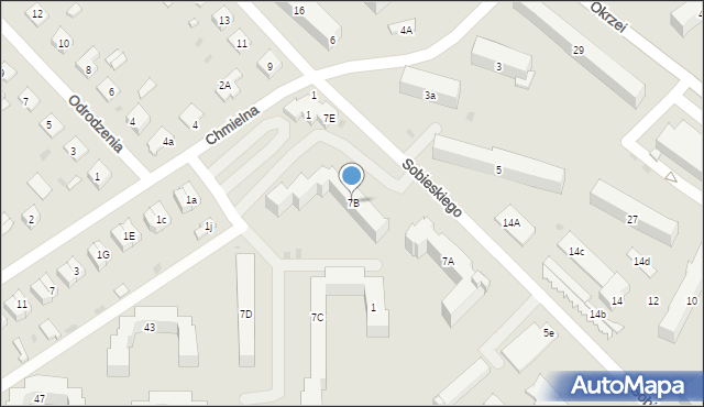 Krasnystaw, Sobieskiego, 7B, mapa Krasnystaw