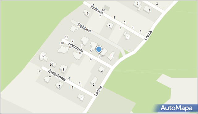 Krępa Słupska, Sosnowa, 3, mapa Krępa Słupska