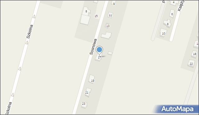 Krępice, Sosnowa, 17, mapa Krępice
