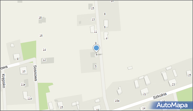 Krępsko, Sosnowa, 7, mapa Krępsko