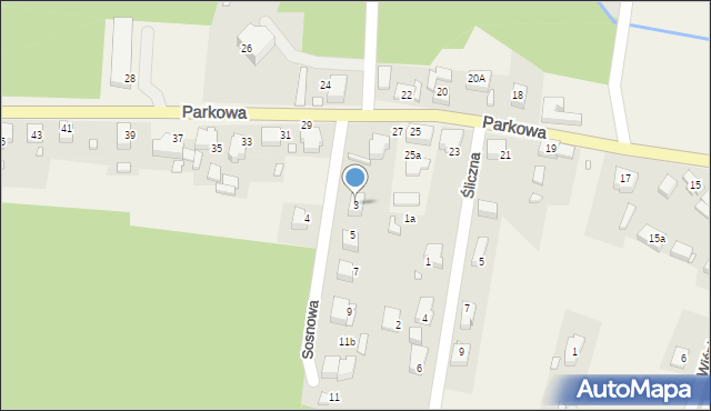 Krośnice, Sosnowa, 3, mapa Krośnice