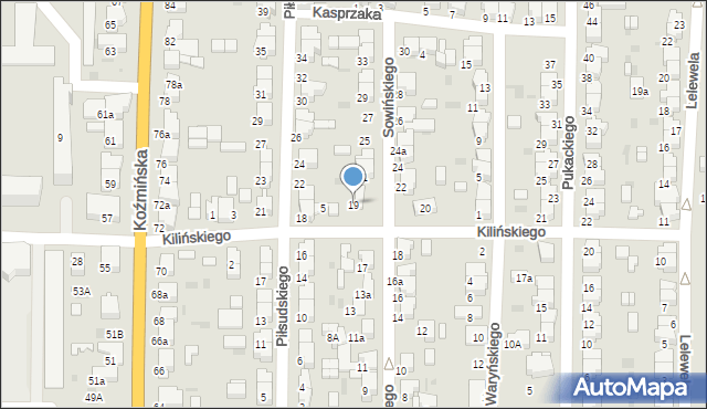 Krotoszyn, Sowińskiego Józefa, gen., 19, mapa Krotoszyna