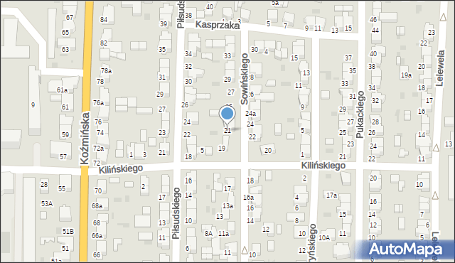 Krotoszyn, Sowińskiego Józefa, gen., 21, mapa Krotoszyna