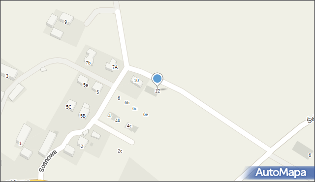 Kruszyn, Sosnowa, 12, mapa Kruszyn