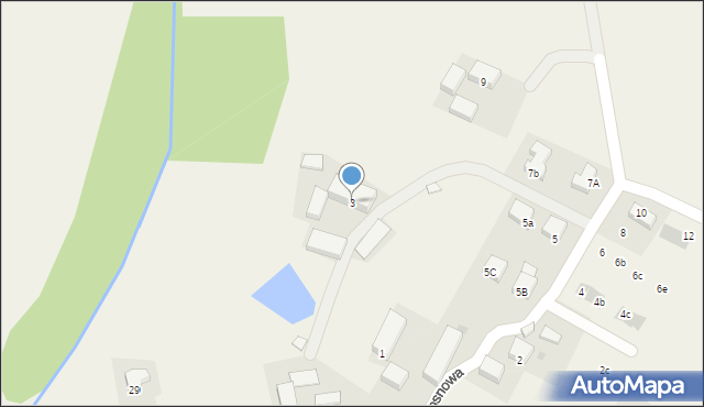 Kruszyn, Sosnowa, 3, mapa Kruszyn