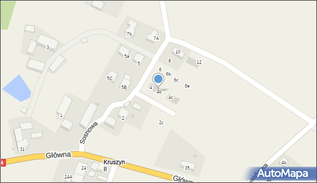 Kruszyn, Sosnowa, 4b, mapa Kruszyn