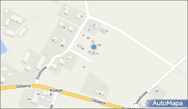 Kruszyn, Sosnowa, 4e, mapa Kruszyn