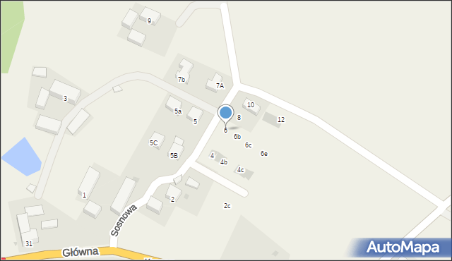 Kruszyn, Sosnowa, 6, mapa Kruszyn