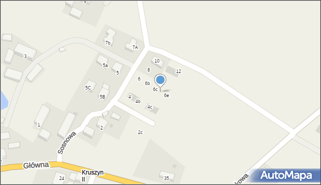 Kruszyn, Sosnowa, 6d, mapa Kruszyn
