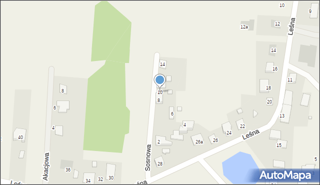 Kruszyn, Sosnowa, 10, mapa Kruszyn