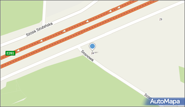 Kruszyn Krajeński, Sosnowa, 14, mapa Kruszyn Krajeński