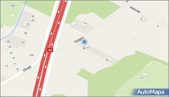 Kryspinów, Sojąka, 64, mapa Kryspinów