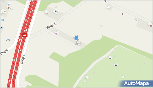 Kryspinów, Sojąka, 66, mapa Kryspinów