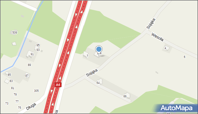 Kryspinów, Sojąka, 9, mapa Kryspinów