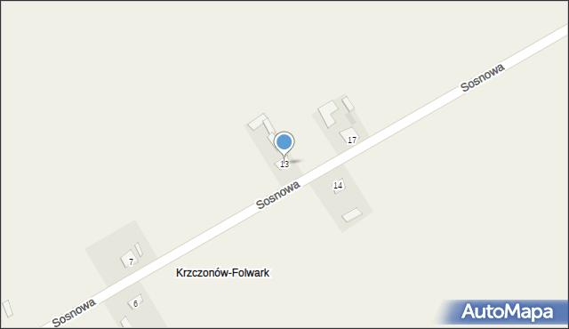 Krzczonów, Sosnowa, 13, mapa Krzczonów