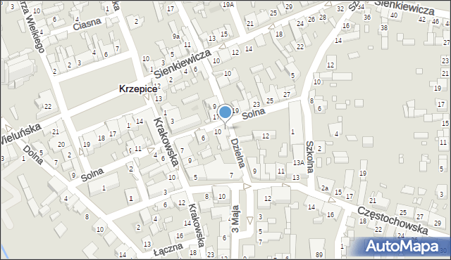 Krzepice, Solna, 10/12, mapa Krzepice