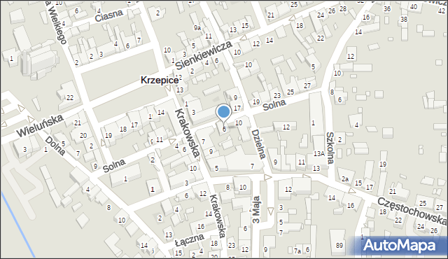 Krzepice, Solna, 6A, mapa Krzepice