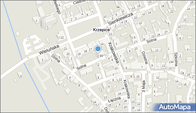 Krzepice, Solna, 9, mapa Krzepice