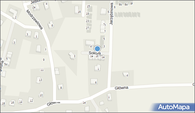 Krzyków, Sokola, 1c, mapa Krzyków