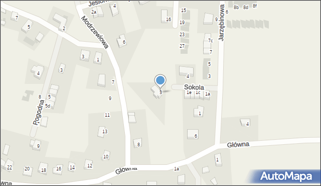 Krzyków, Sokola, 3, mapa Krzyków