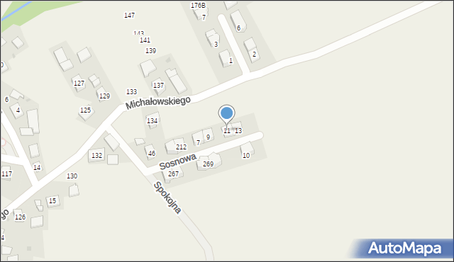 Krzysztoforzyce, Sosnowa, 11, mapa Krzysztoforzyce