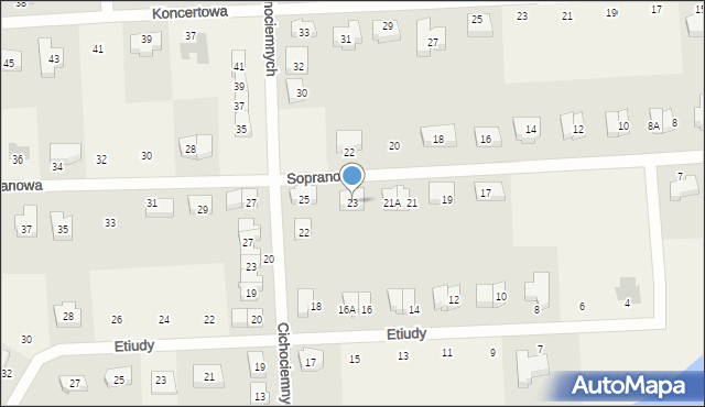 Książenice, Sopranowa, 23, mapa Książenice