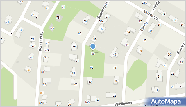 Książenice, Sopranowa, 59, mapa Książenice