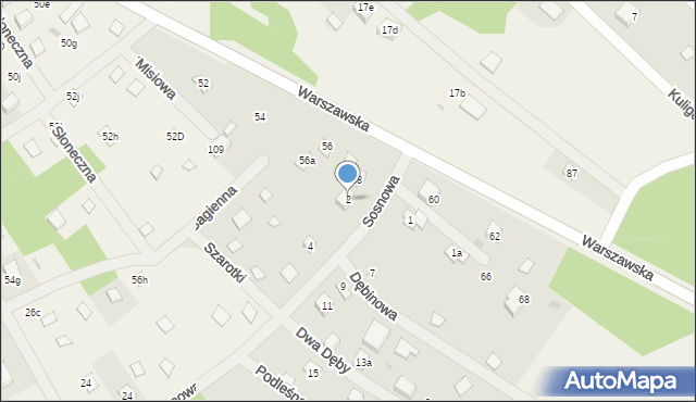 Kuligów, Sosnowa, 2, mapa Kuligów