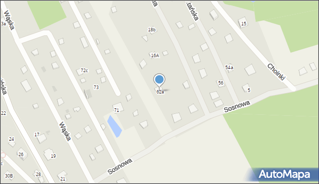 Kuligów, Sosnowa, 62a, mapa Kuligów