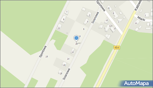 Kup, Sosnowa, 10, mapa Kup