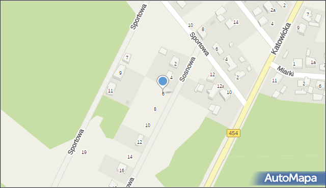 Kup, Sosnowa, 6, mapa Kup