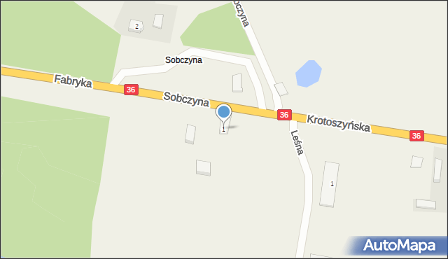 Łąkociny, Sobczyna, 1, mapa Łąkociny