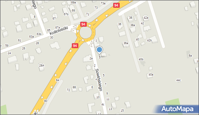 Łańcut, Sowińskiego Józefa, gen., 3, mapa Łańcut