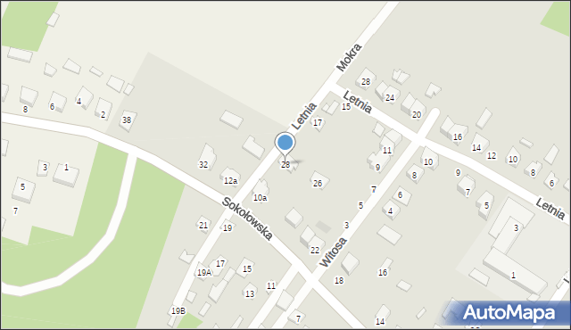 Łapy, Sokołowska, 28, mapa Łapy