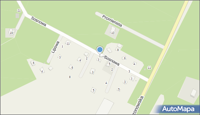Lasek, Sosnowa, 7, mapa Lasek