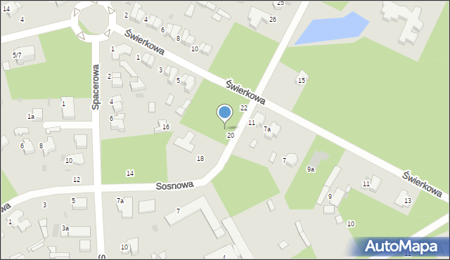 Łask, Sosnowa, 20/22, mapa Łask