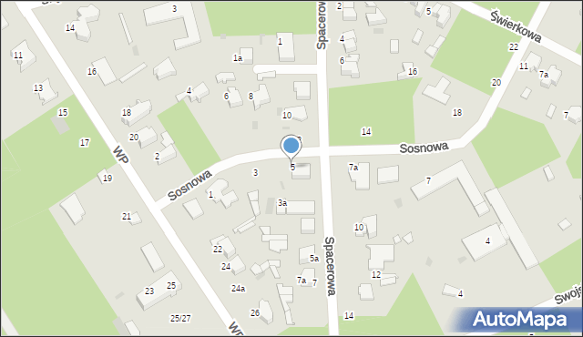 Łask, Sosnowa, 5, mapa Łask
