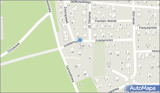 Łaskarzew, Solidarności, 15, mapa Łaskarzew