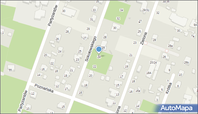 Laski, Sokołowskiego Zygmunta, 24, mapa Laski