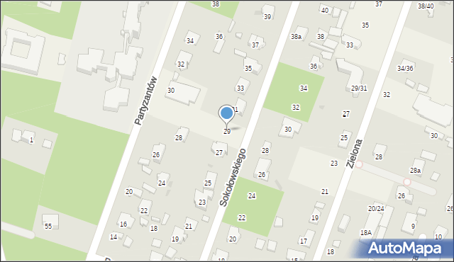 Laski, Sokołowskiego Zygmunta, 29, mapa Laski